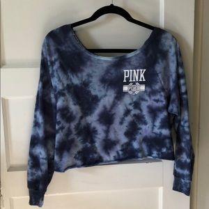 Oversized Tie-dye Cropped Sweatshirt
